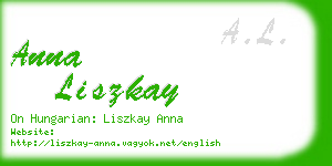 anna liszkay business card